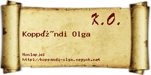 Koppándi Olga névjegykártya